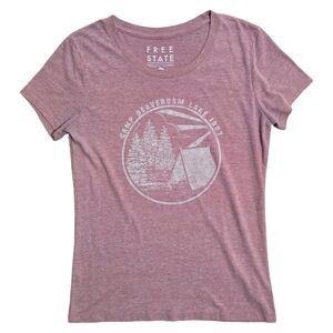 Camp Beaverdamn Lake 1987 Red Graphic T-Shirt - Women's Large